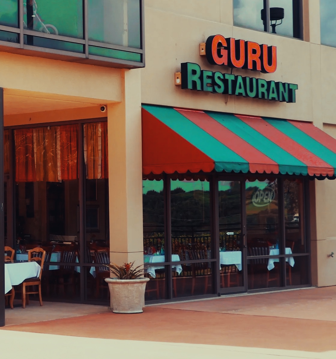 View of outside of Guru Restaurant